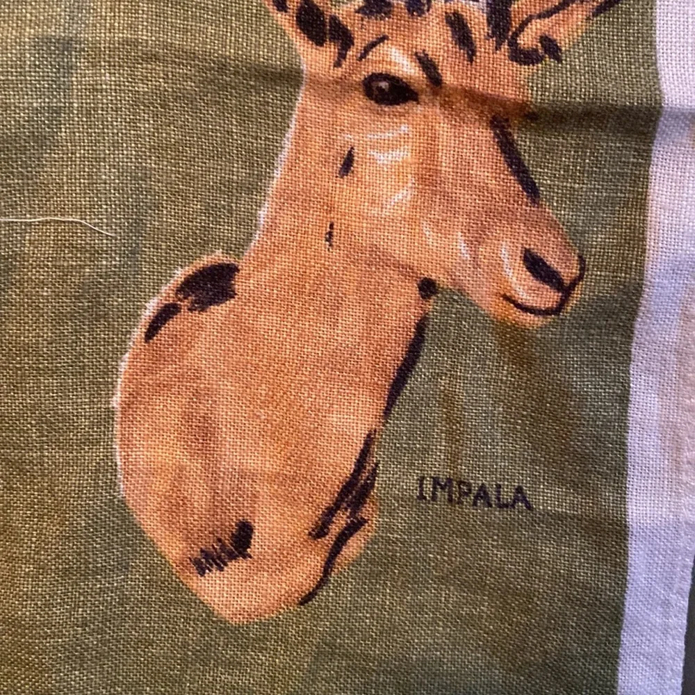 Irish linen towel wild life safari animals